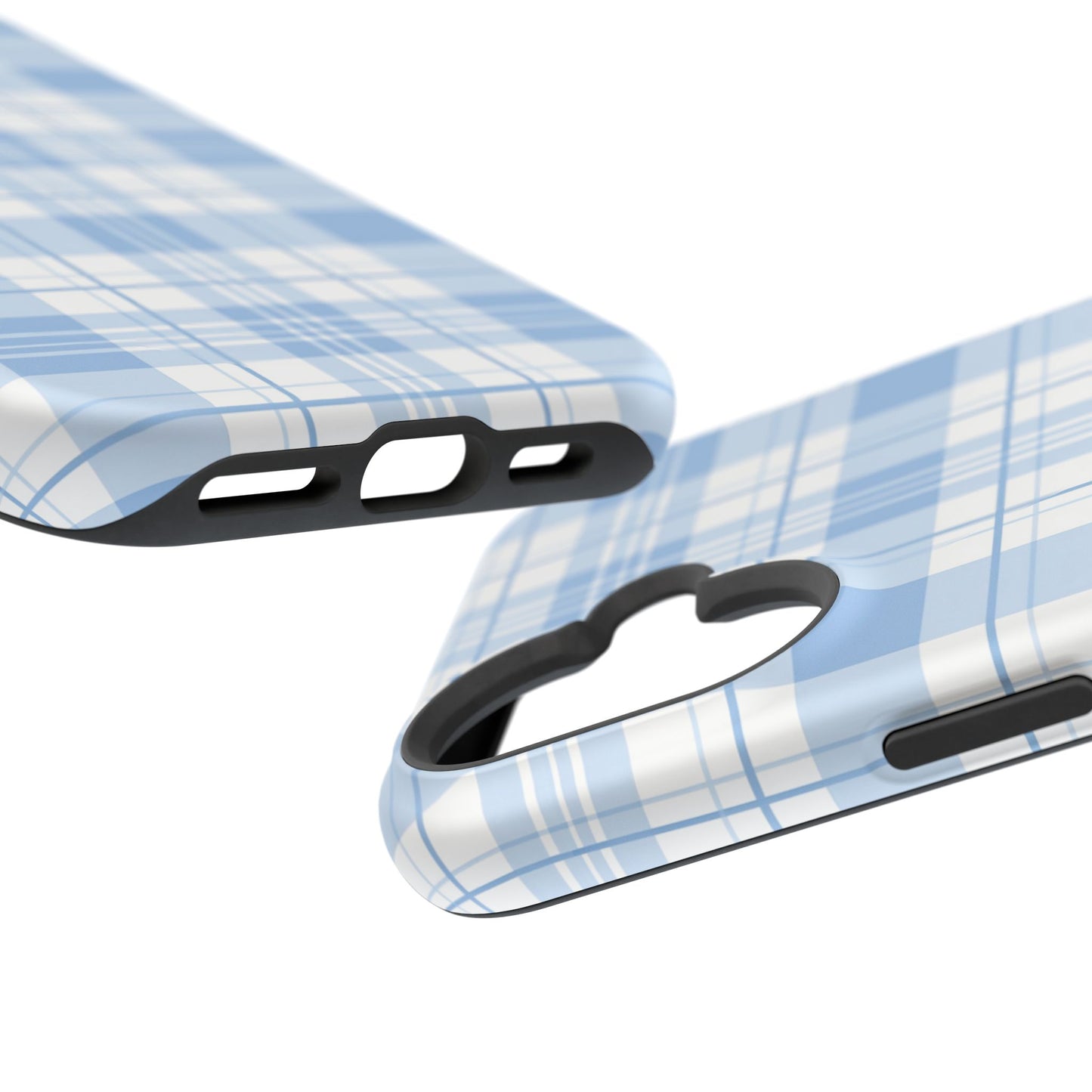 Impact-Resistant Phone Case - Easter Plaid Blue