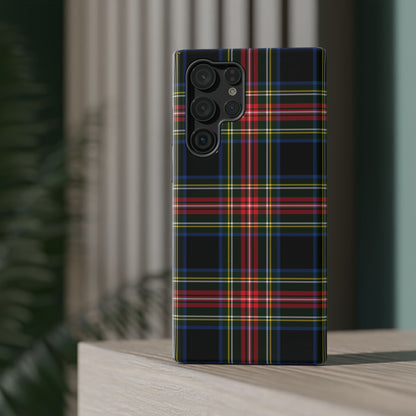 Impact-Resistant Holiday Phone Case-Christmas Tartan Plaid Black