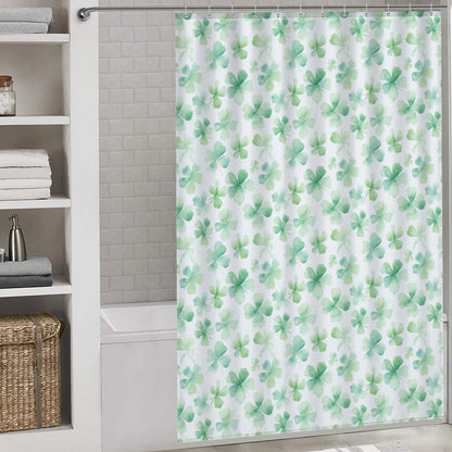 Lightweight Shower Curtain- Watercolor Clovers