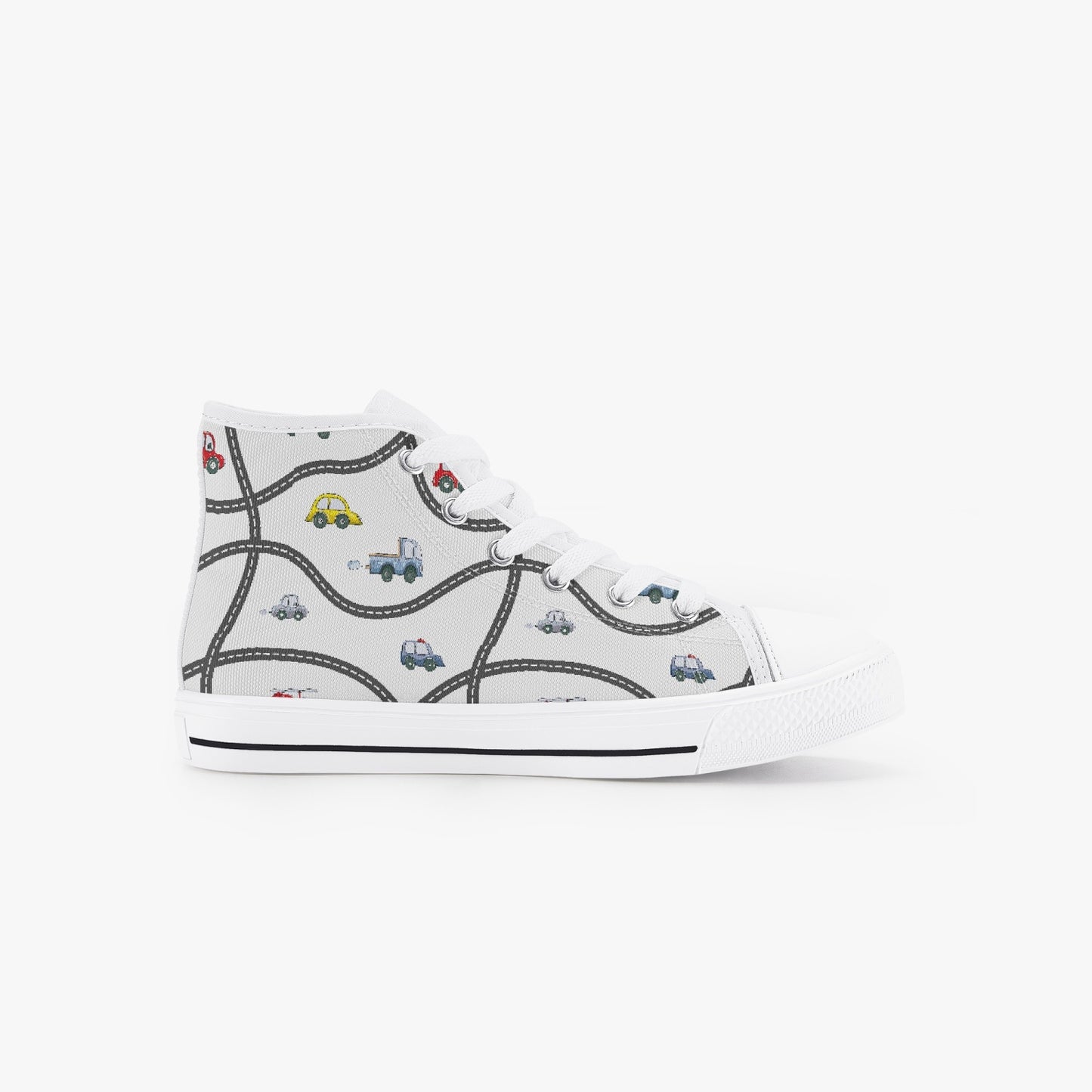 Boys Car Fun Kid’s High-Top Canvas Shoes