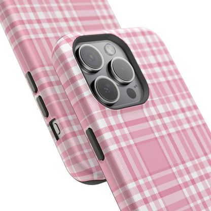 Impact-Resistant Phone Case - Easter Plaid Pink