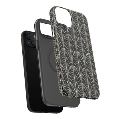 Impact-Resistant Phone Case- Art Deco Black Beige