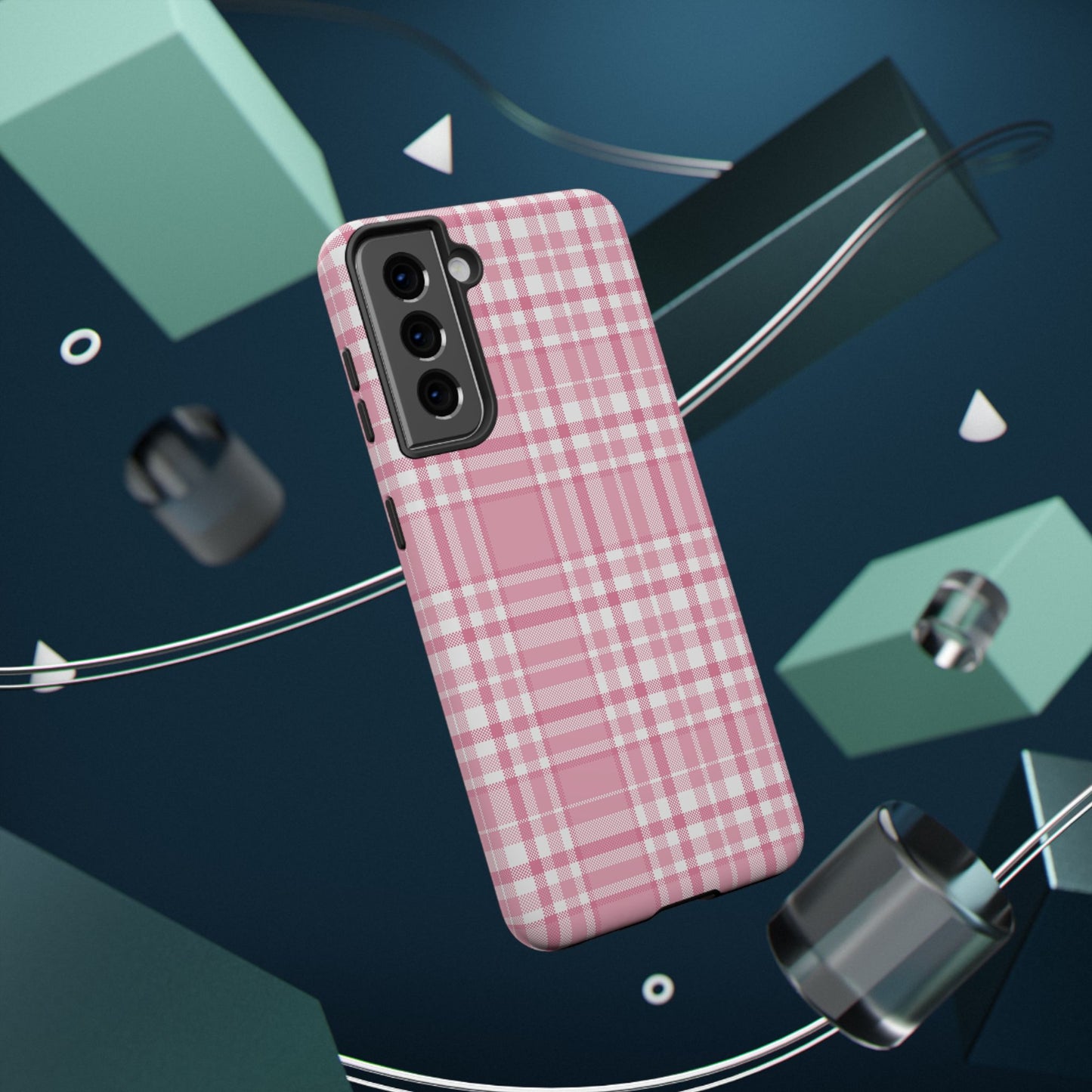 Impact-Resistant Phone Case - Easter Plaid Pink