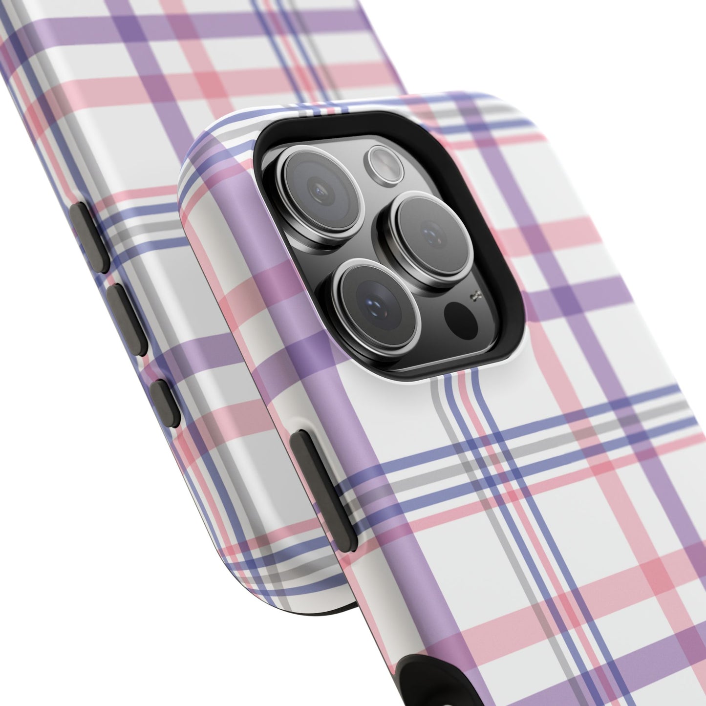 Impact-Resistant Cases - Spring Plaid Pink Purple