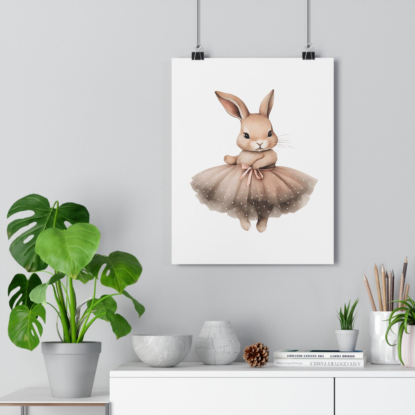 Giclée Art Print Watercolor Ballerina Bunnies 3