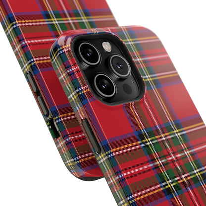 Impact-Resistant Phone Case-Holiday Tartan Plaid Red