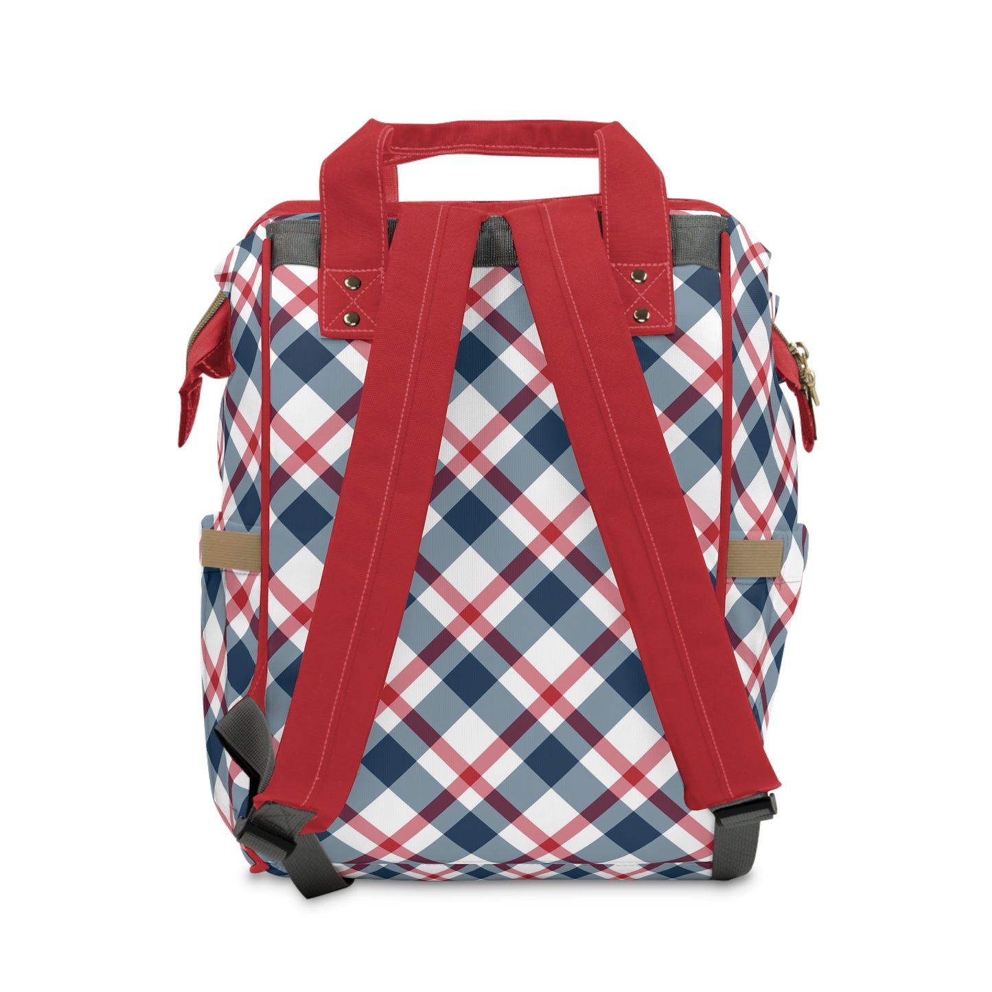 Multifunctional Backpack Diaper Bag-Classic 4th of July Plaid