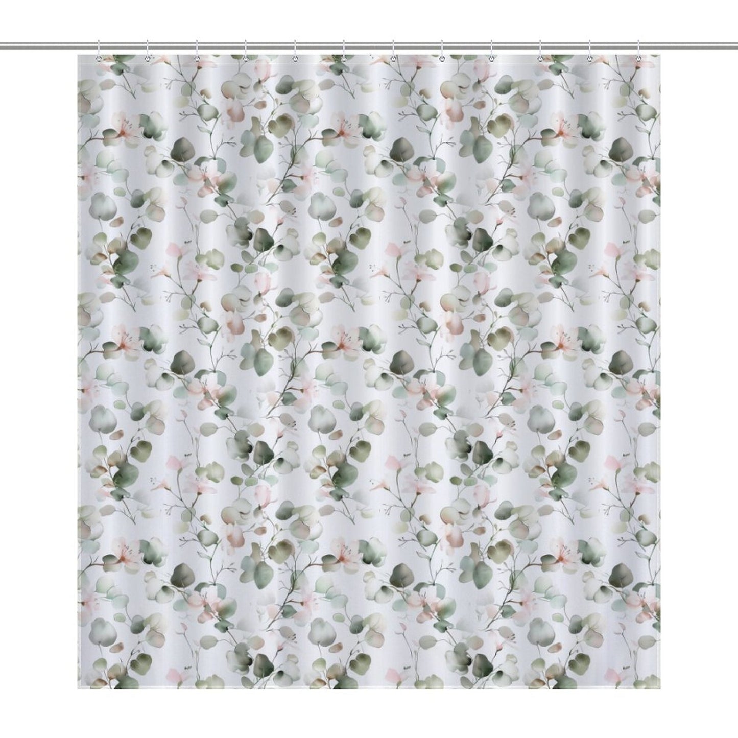 Lightweight Shower Curtain-Eucalyptus Floral