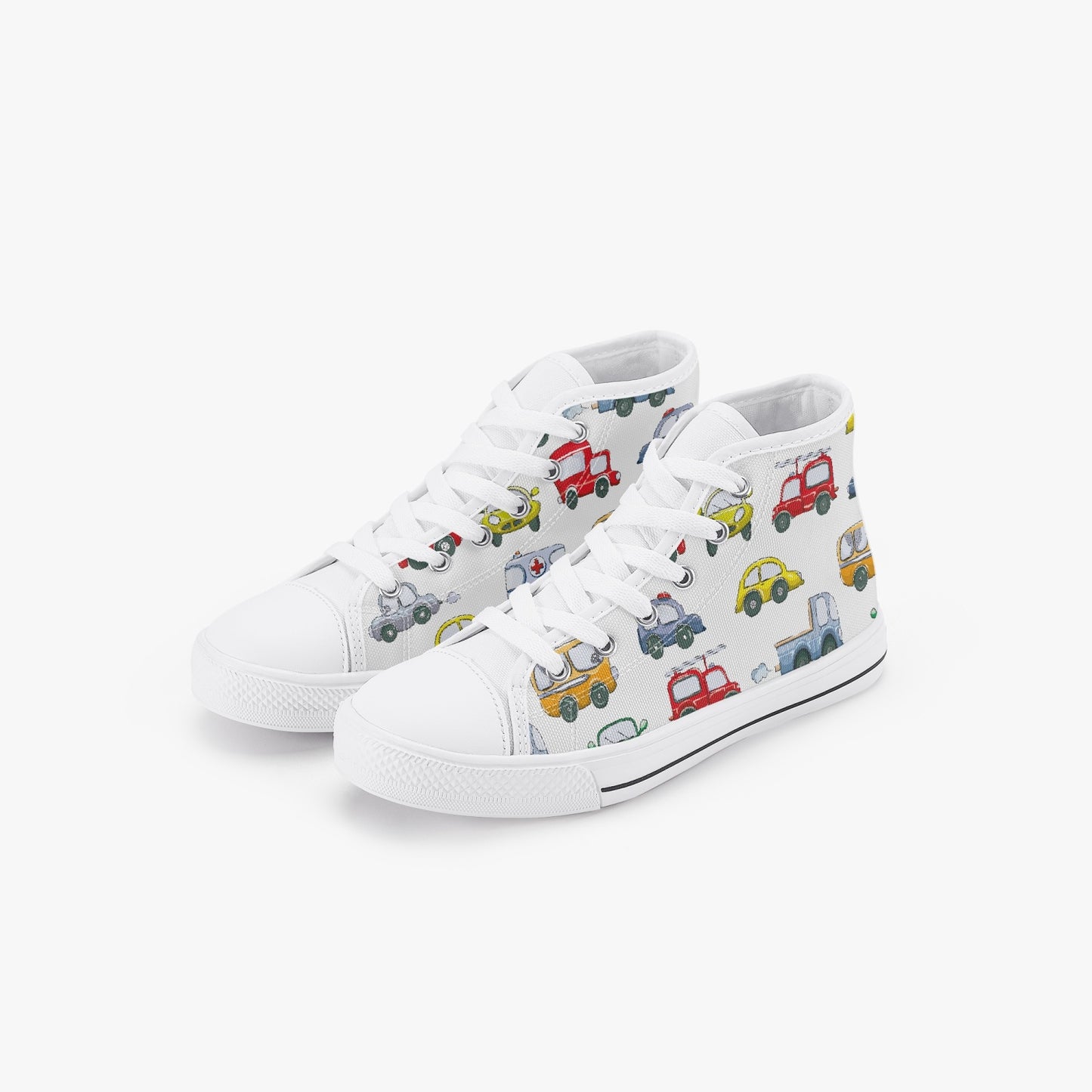 Boys Car Fun 2 Kid’s High-Top Canvas Shoes