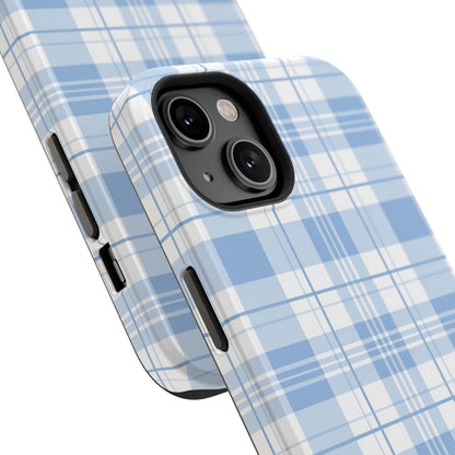 Impact-Resistant Phone Case - Easter Plaid Blue