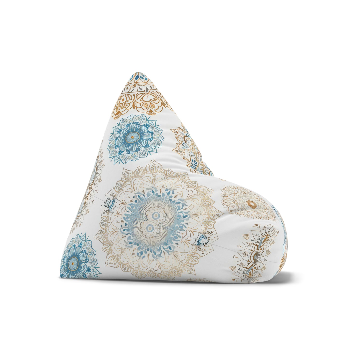 Blue Gold Boho Fun Bean Bag Chair Cover