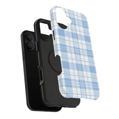 Impact-Resistant Phone Case - Easter Plaid Blue