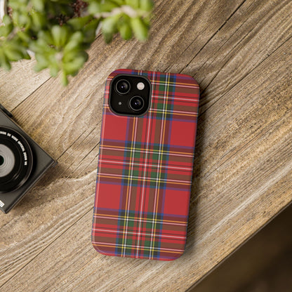 Impact-Resistant Phone Case-Holiday Tartan Plaid Red