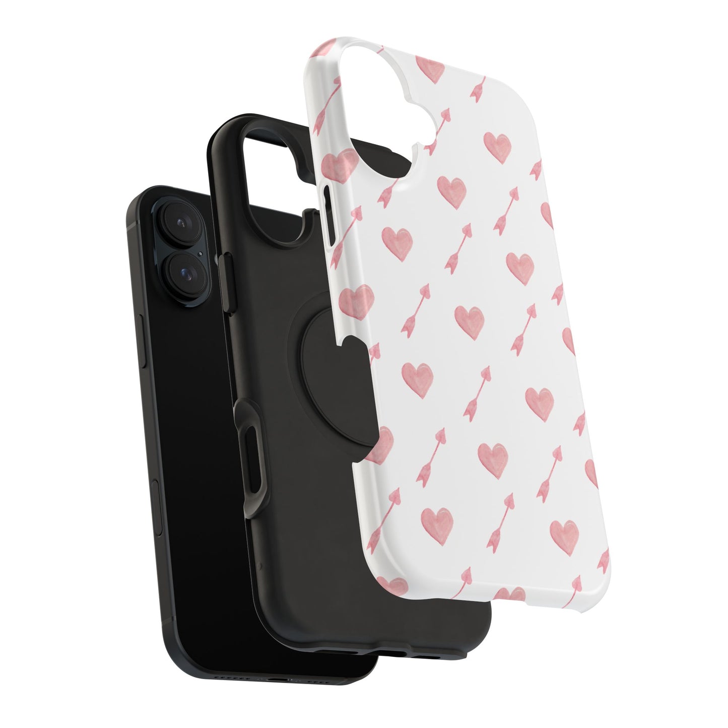 Impact-Resistant Cases - Valentine's Day Watercolor Arrow Hearts