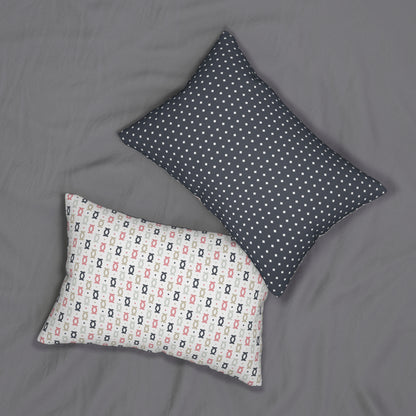 Spun Polyester Lumbar Pillow with Removable Cover Geometric Shapes Multi