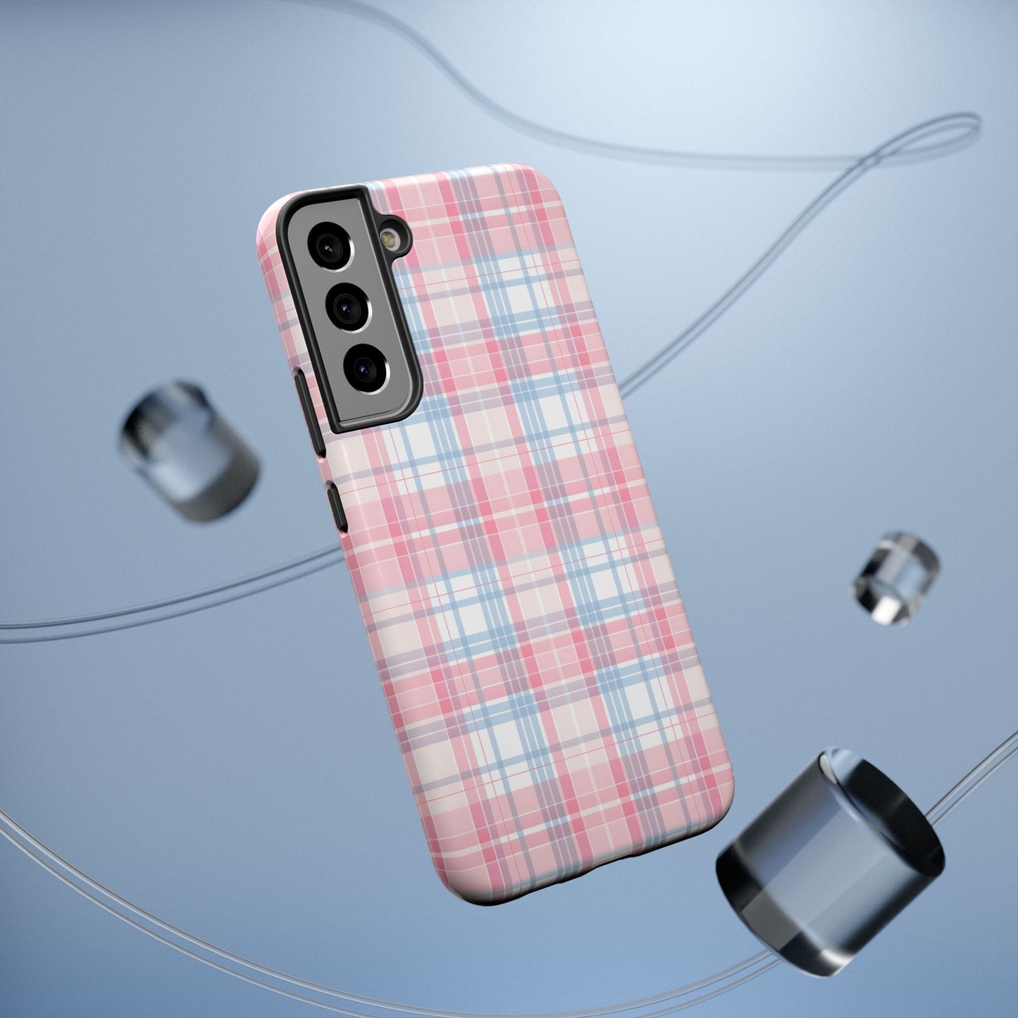 Impact-Resistant Cases-Spring Plaid Pink Blue