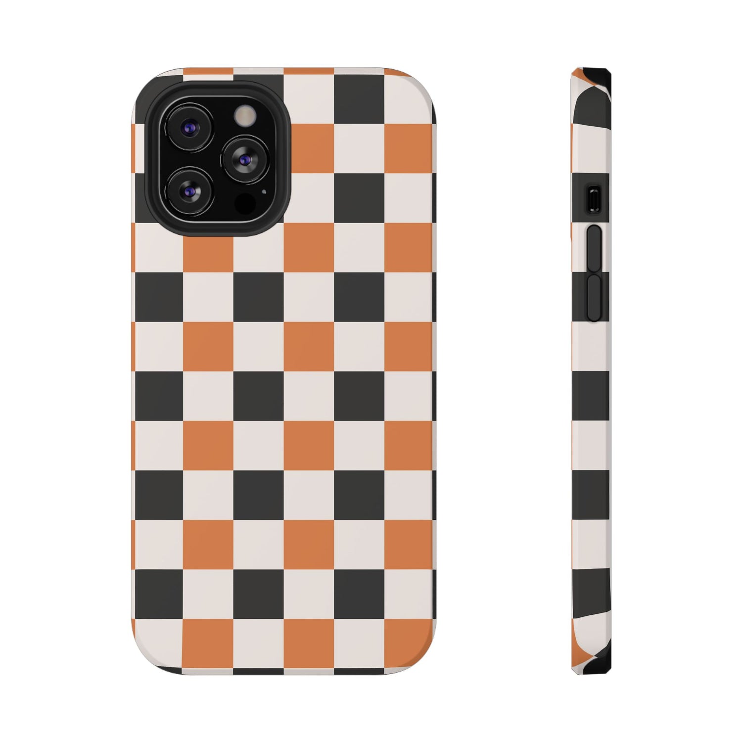 Trendy Halloween Checkerboard Phone Case | Impact-Resistant, iPhone, Samsung