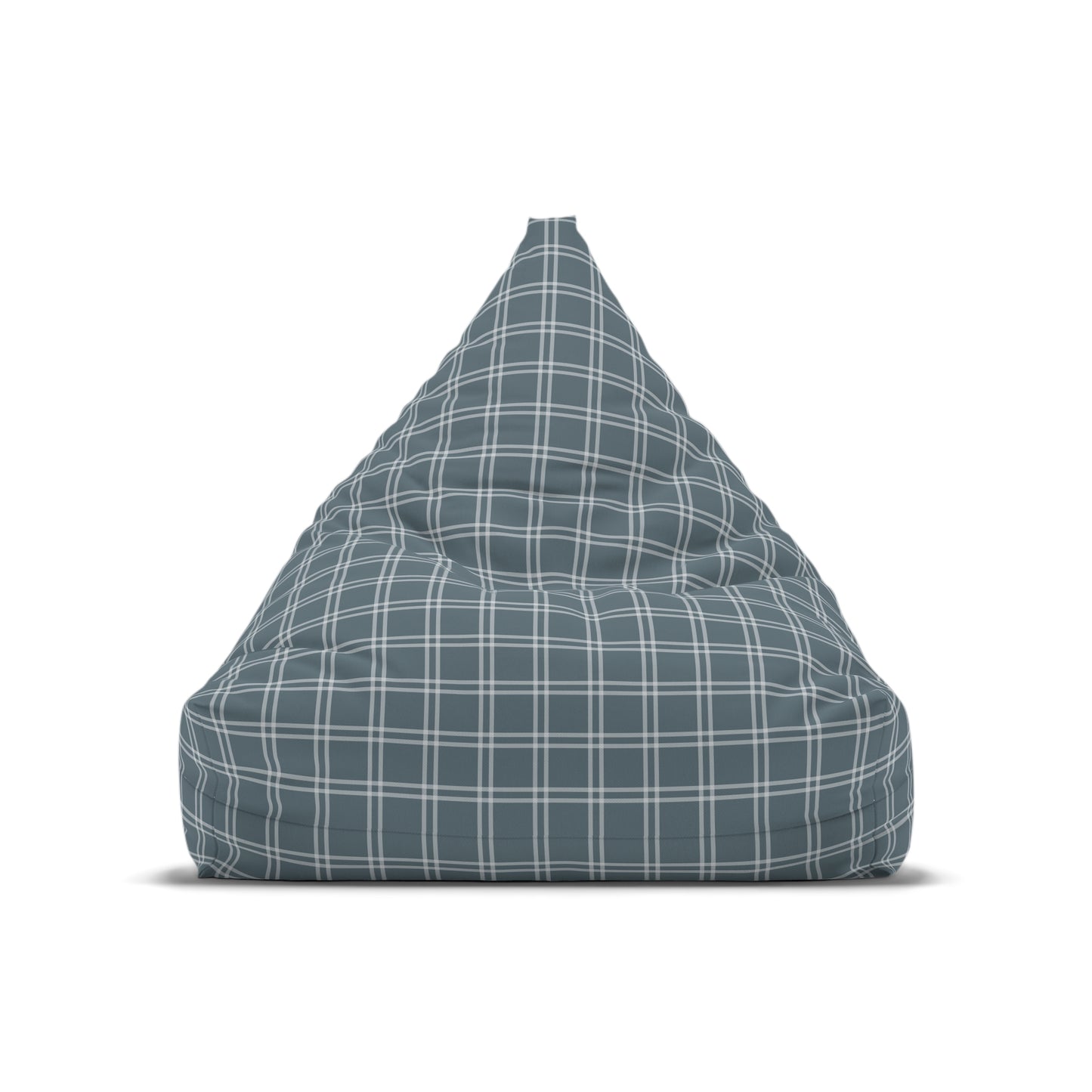 Modern Blue Check Bean Bag Chair Cover