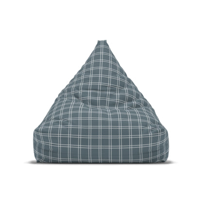 Modern Blue Check Bean Bag Chair Cover