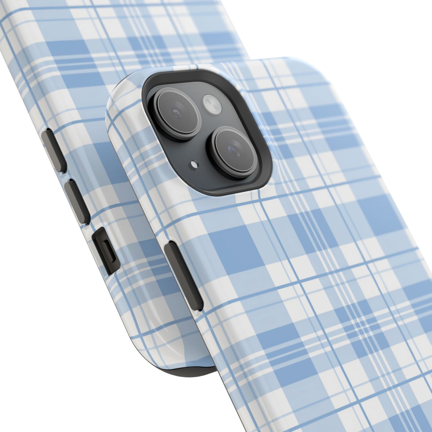 Impact-Resistant Phone Case - Easter Plaid Blue