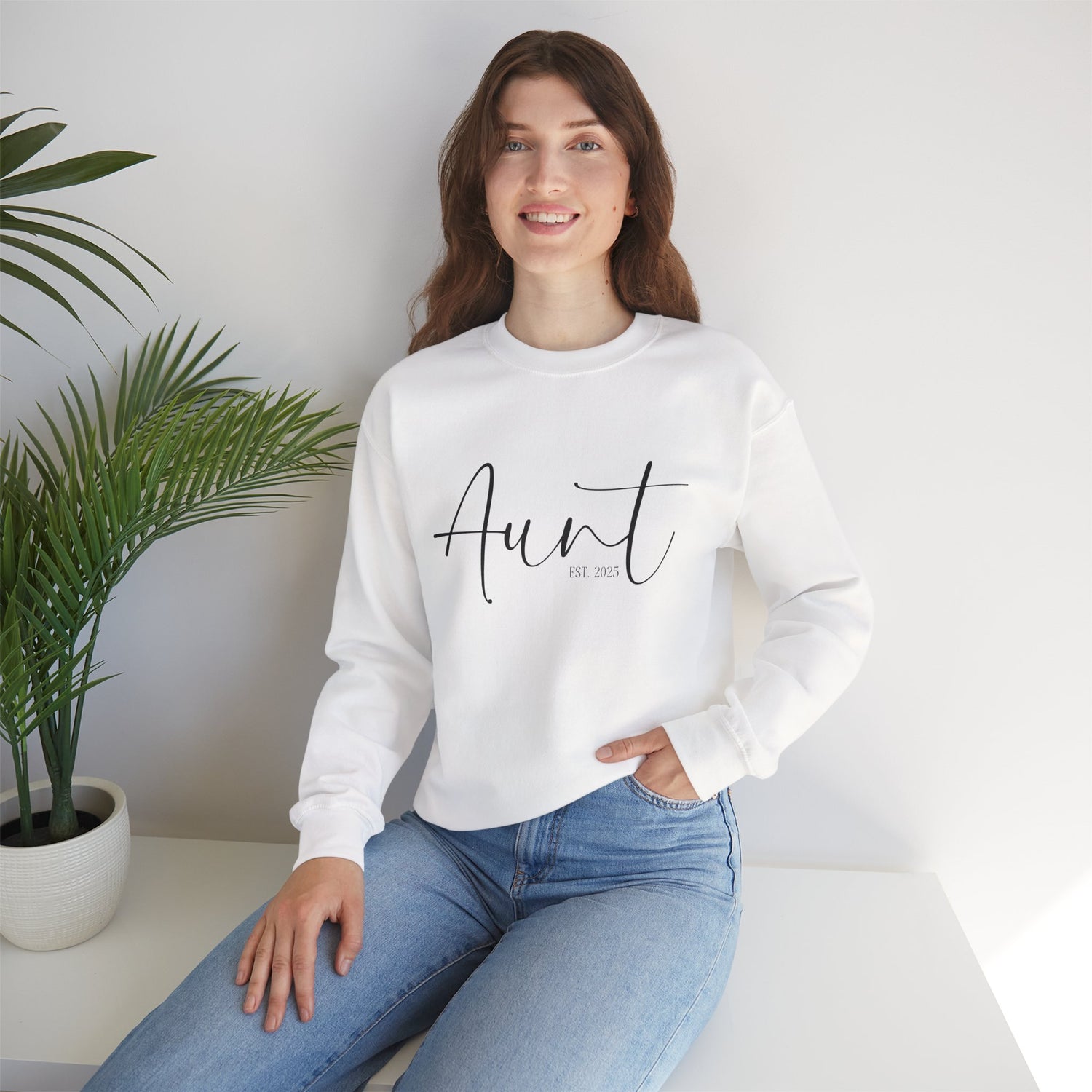 Aunt Established Crewneck Sweatshirt, Cozy Gift for Aunt, Family Sweatshirt, Mother's Day Gift, Birthday Sweatshirt