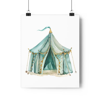 Giclée Art Print Watercolor Teal Princess Tent