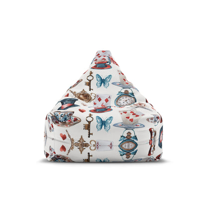 Watercolor Wonderland Red, Black Bean Bag Chair Cover