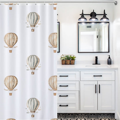 Lightweight Shower Curtain- Neutral Hot Air Balloons