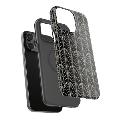 Impact-Resistant Phone Case- Art Deco Black Beige