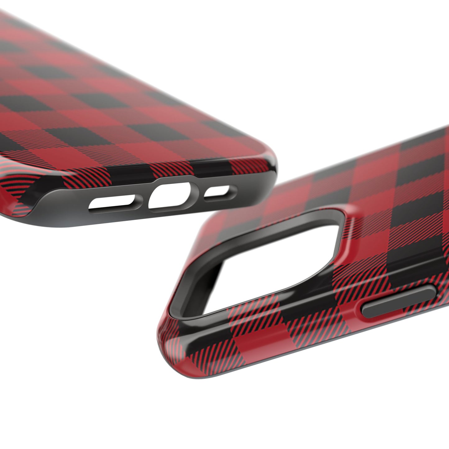 Impact-Resistant Phone Case-Red Black Buffalo Plaid