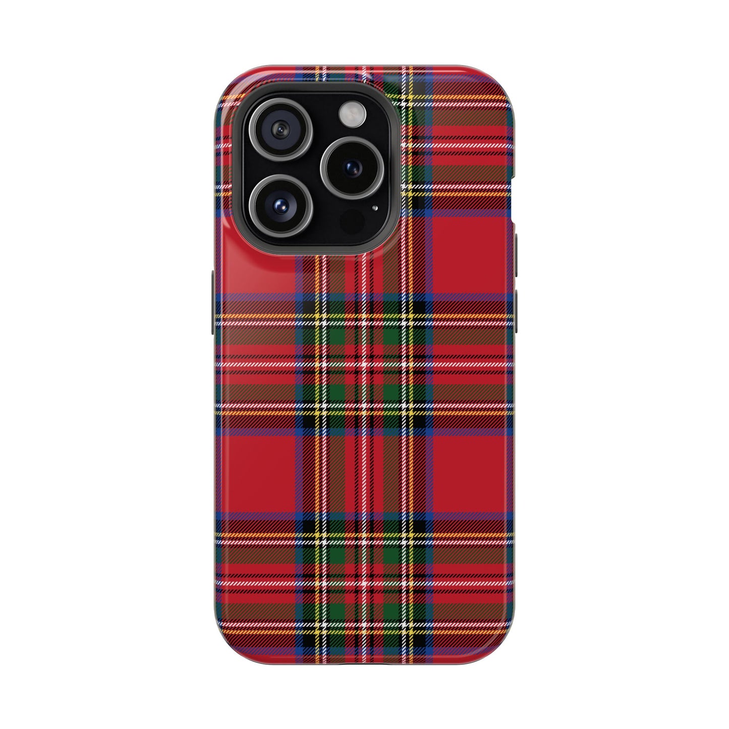 Impact-Resistant Phone Case-Holiday Tartan Plaid Red