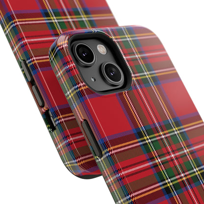 Impact-Resistant Phone Case-Holiday Tartan Plaid Red