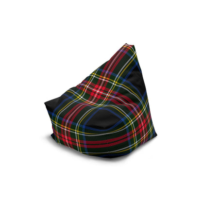 Christmas Tartan Plaid Black Bean Bag Chair Cover