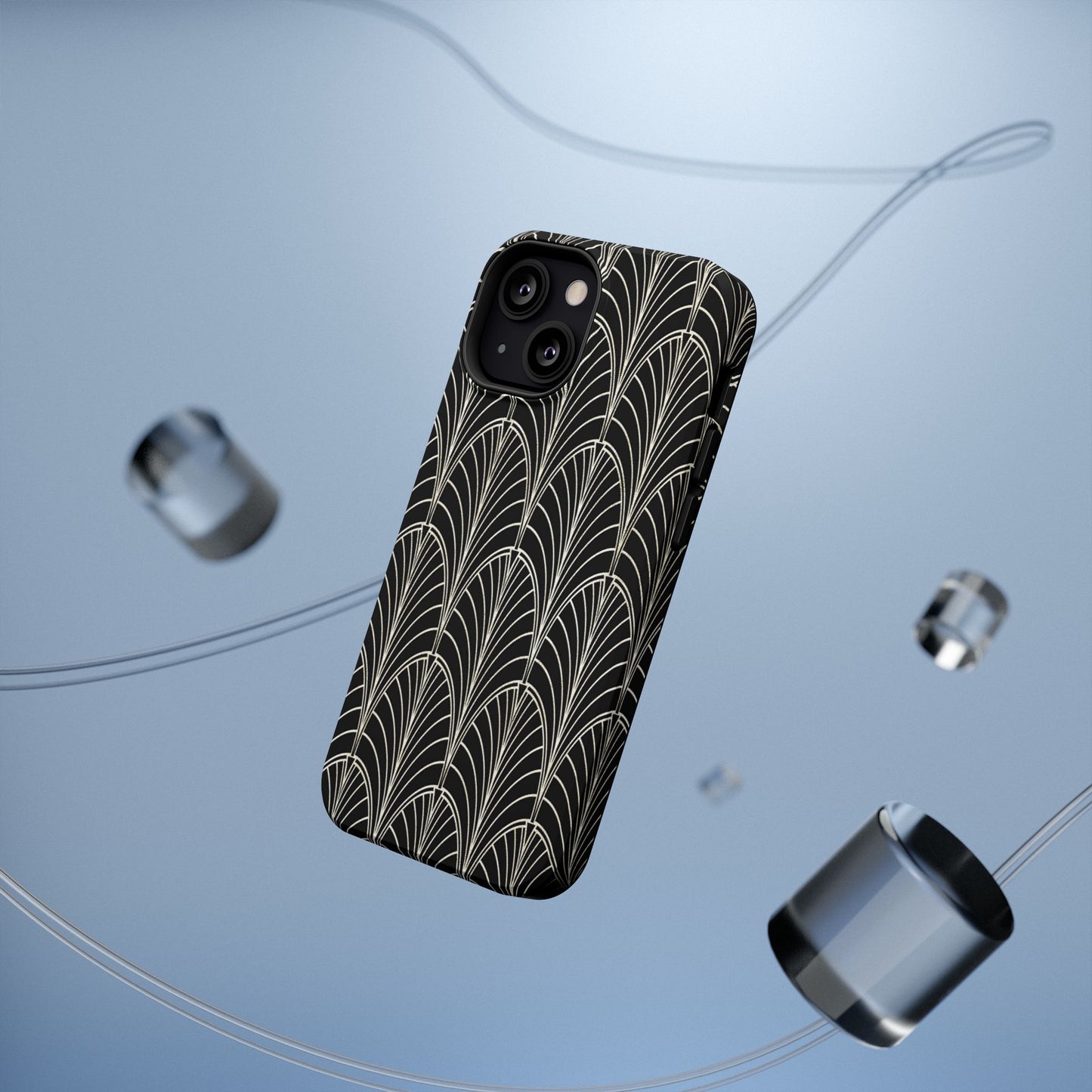 Impact-Resistant Phone Case- Art Deco Black Beige