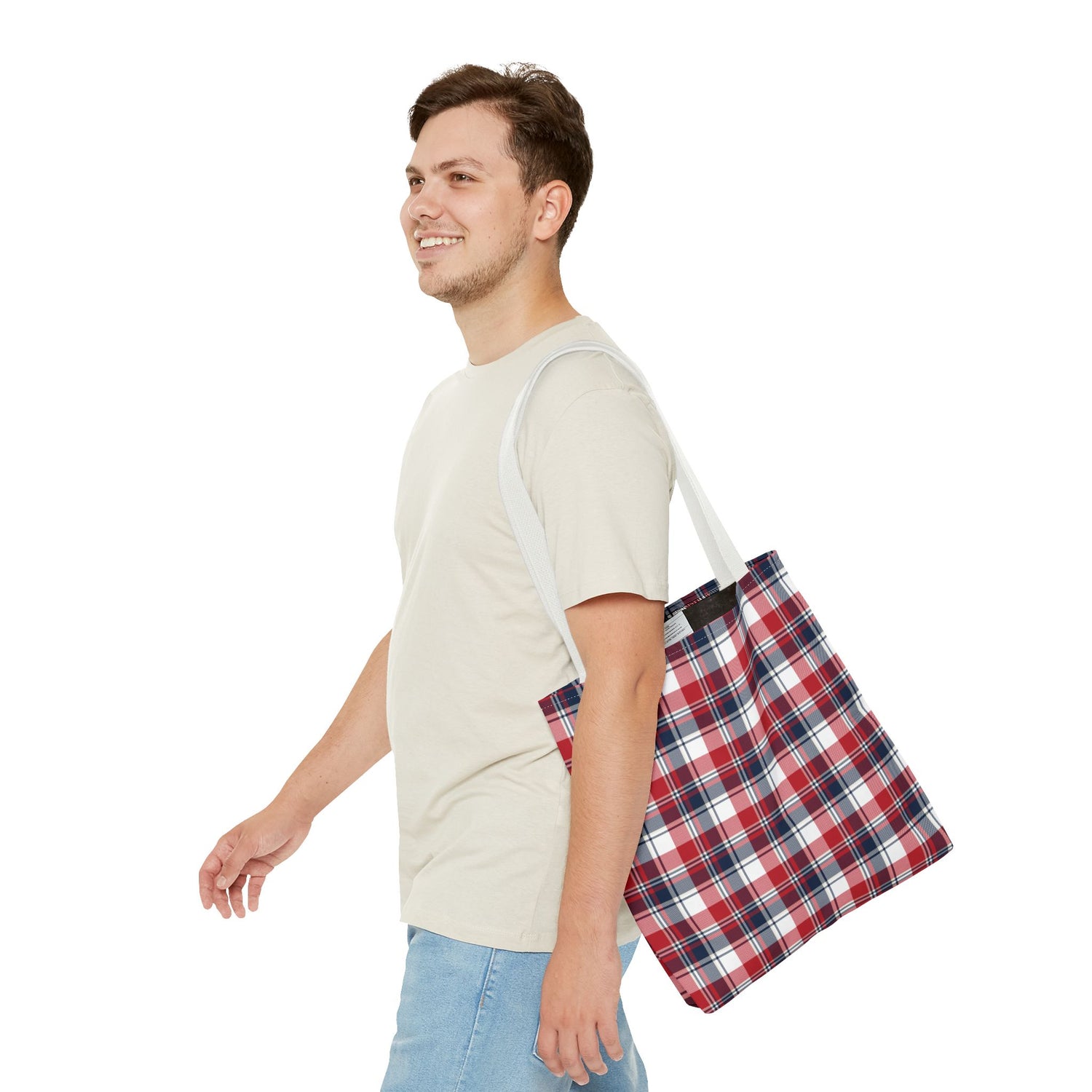 4th of July Plaid Tote Bag