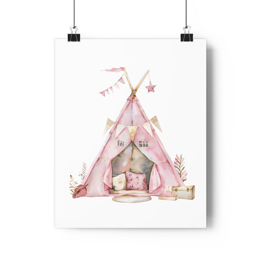 Giclée Art Print Watercolor Pajama Party Tent Fort