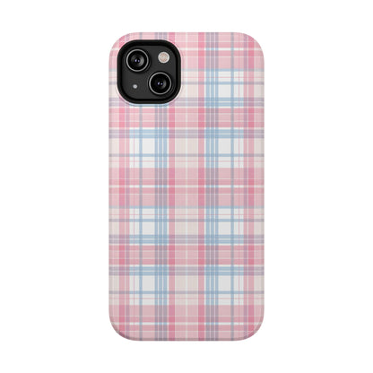 Impact-Resistant Cases-Spring Plaid Pink Blue