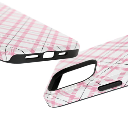 Impact-Resistant Phone Case - Pink Black Plaid