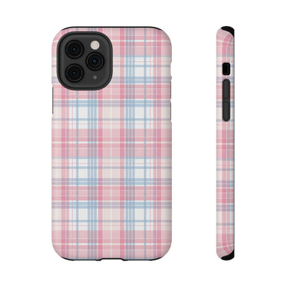 Impact-Resistant Cases-Spring Plaid Pink Blue