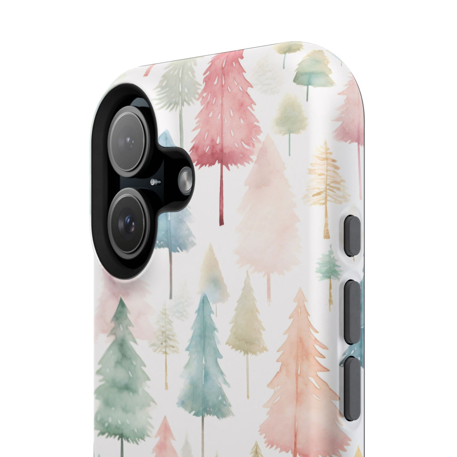 Watercolor Christmas Trees Impact-Resistant Phone Case, iPhone, Samsung