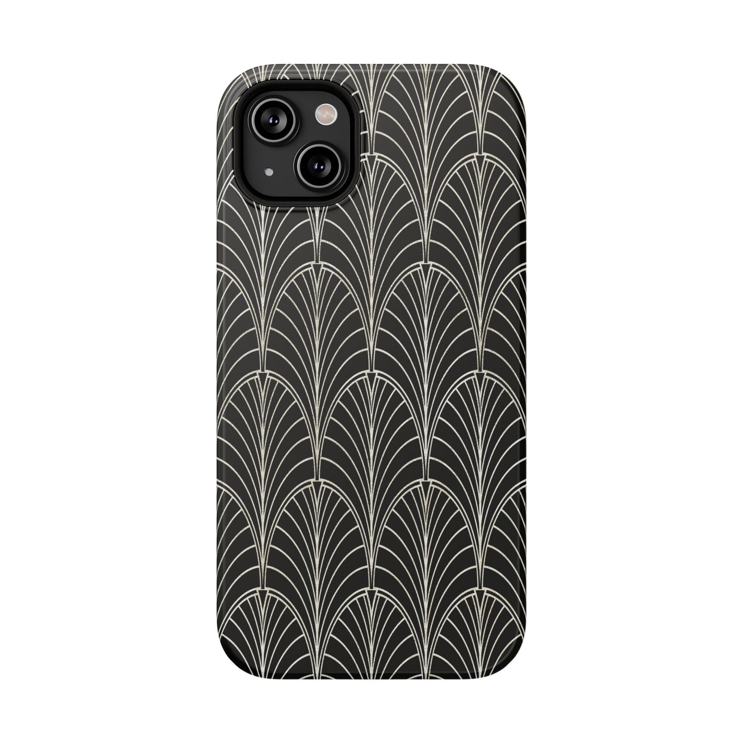 Impact-Resistant Phone Case- Art Deco Black Beige