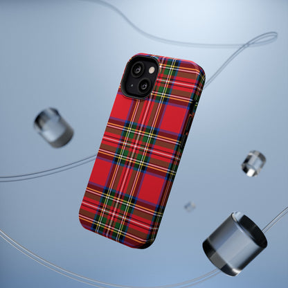 Impact-Resistant Phone Case-Holiday Tartan Plaid Red