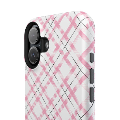 Impact-Resistant Phone Case - Pink Black Plaid