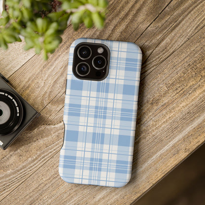 Impact-Resistant Phone Case - Easter Plaid Blue