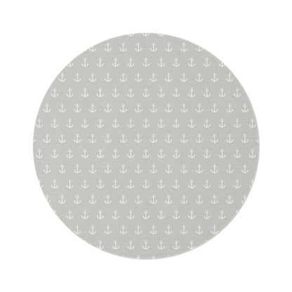 Round Rug Beach Baby Anchors Neutral