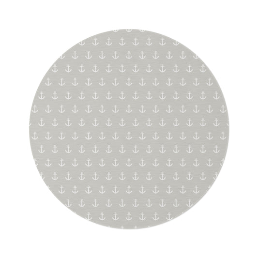 Round Rug Beach Baby Anchors Neutral