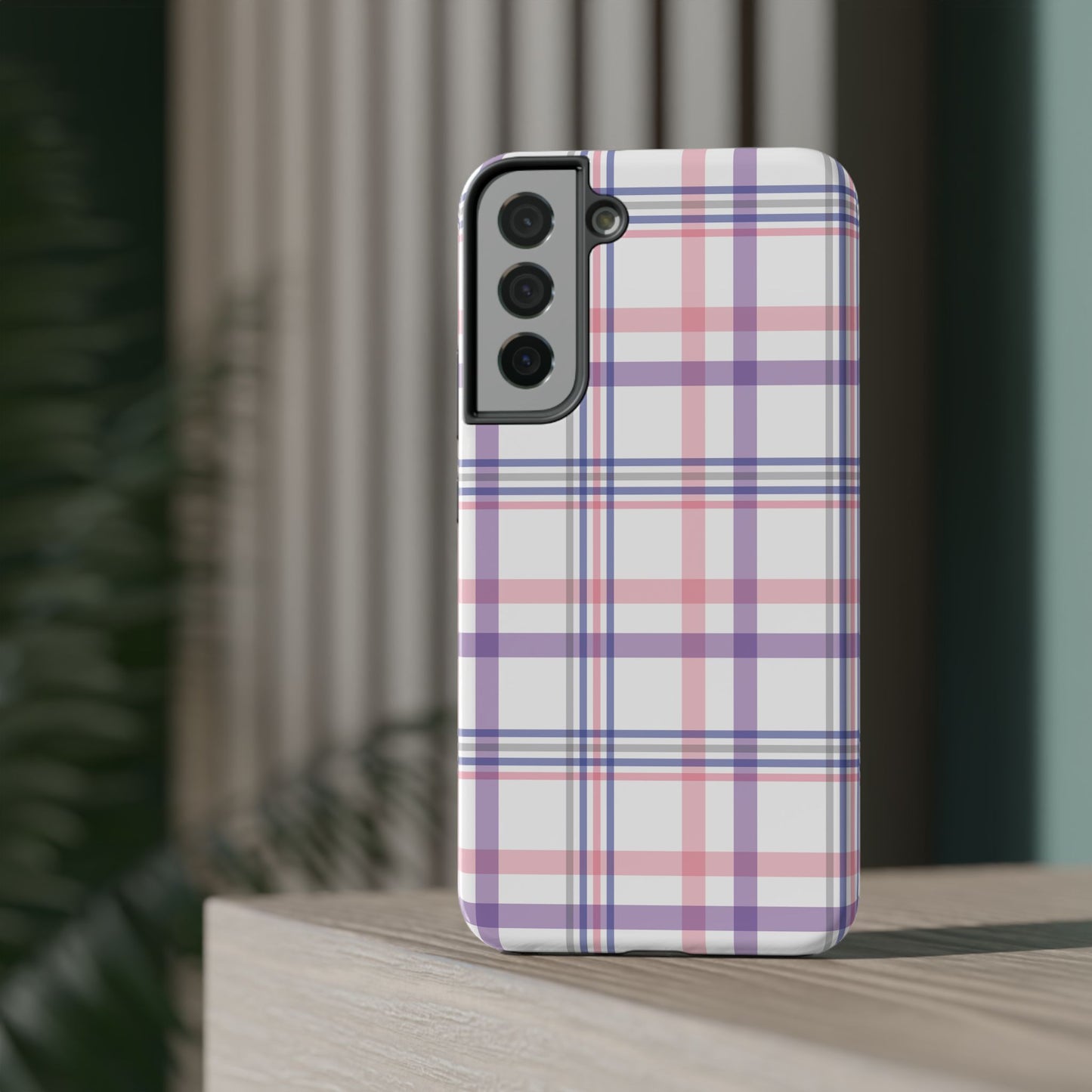 Impact-Resistant Cases - Spring Plaid Pink Purple