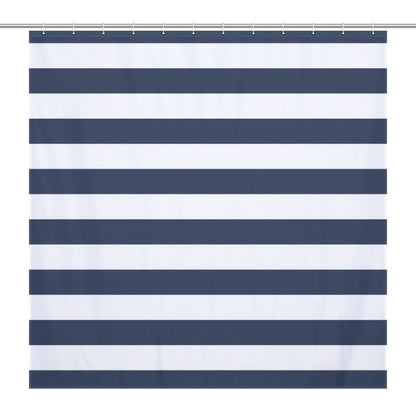 Lightweight Shower Curtain- Nautical Stripes Navy