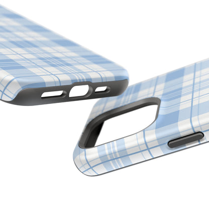 Impact-Resistant Phone Case - Easter Plaid Blue