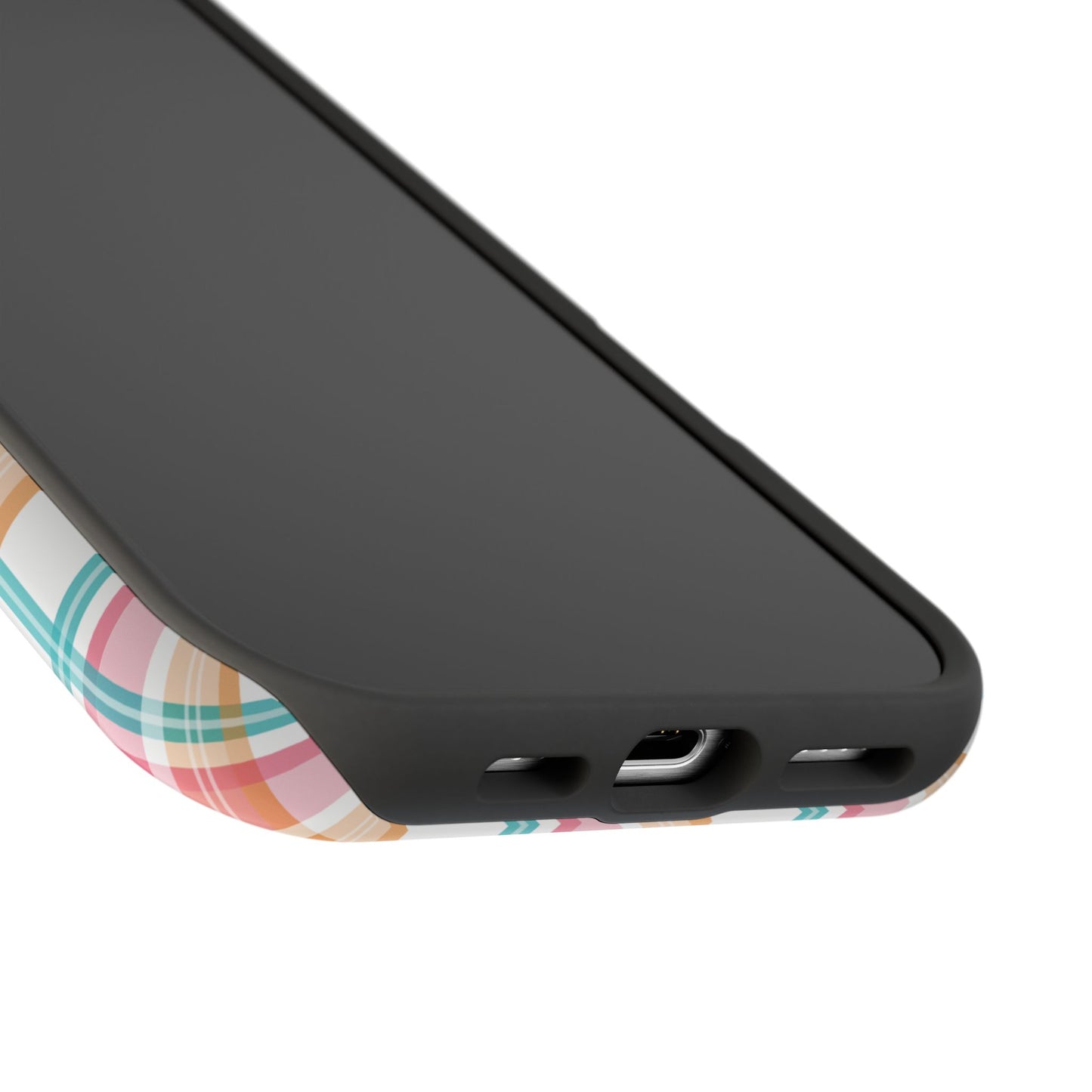 Impact-Resistant Phone Case - Summer Plaid Pink